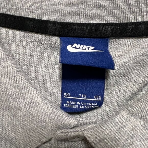 Nike Polo Shirt Vintage Short Sleeve Swoosh Y2K Preppy Gray Men's size XXL - Picture 7 of 7